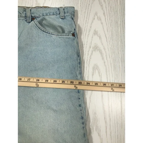 Vintage Levis Orange Tab Jeans Mens 42x32 Light Blue Relaxed Tapered Made In USA - Picture 5 of 12